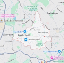 cradley heath roofing services map